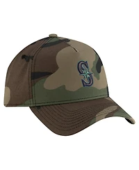 New Era Men's Camo Seattle Mariners Woodland Team Pop 9FORTY A-Frame Adjustable Hat