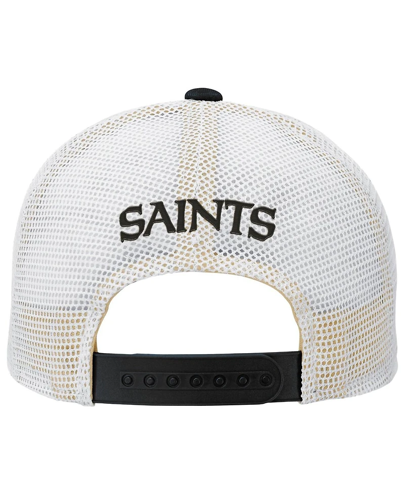 Outerstuff Big Boys and Girls Black New Orleans Saints Core Lockup Trucker Adjustable Hat