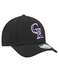 New Era Big Boys and Girls Black Colorado Rockies Player Replica 9FORTY Adjustable Hat