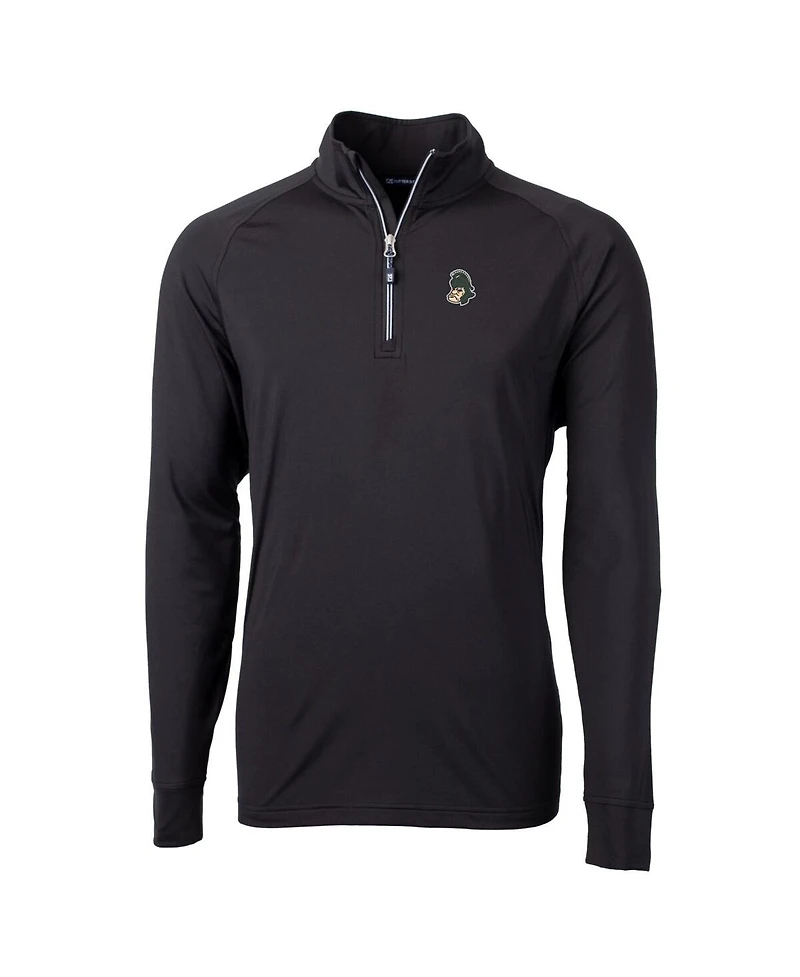 Cutter & Buck Men's Black Michigan State Spartans Adapt Eco Knit Stretch Quarter-Zip Pullover Sweatshirt