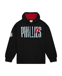 Mitchell & Ness Men's Black Philadelphia Phillies Team Og 2.0 Fleece Pullover Hoodie