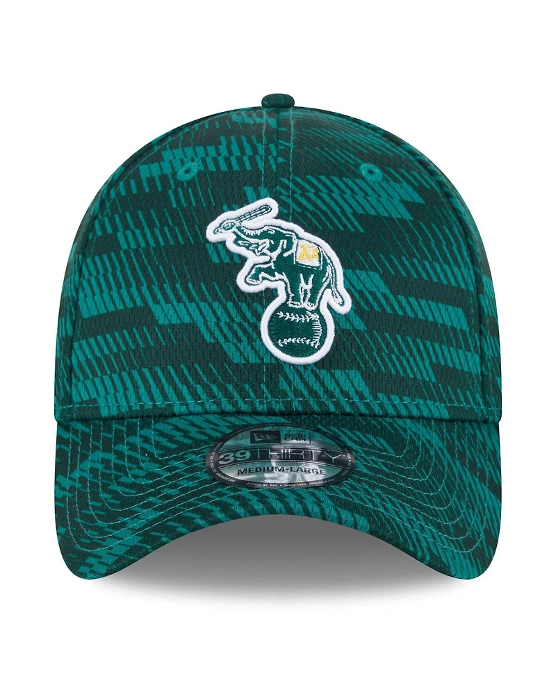 New Era Men's Green Athletics 2025 Mlb Clubhouse 39THIRTY Flex Hat