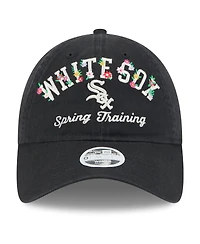 New Era Women's Black Chicago White Sox 2025 Spring Training Floral 9TWENTY Adjustable Hat
