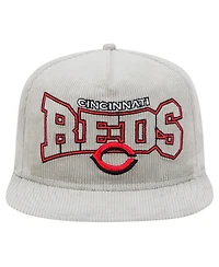 New Era Men's Gray Cincinnati Reds Corduroy Golfer Snapback Hat