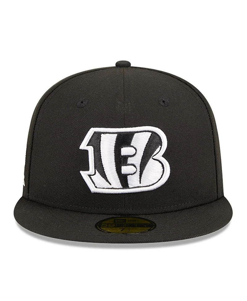 New Era Men's Black Cincinnati Bengals Main Patch 59FIFTY Fitted Hat