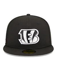 New Era Men's Black Cincinnati Bengals Main Patch 59FIFTY Fitted Hat