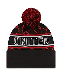 New Era Men's Black Manchester United Sport Cuffed with pom Knit hat
