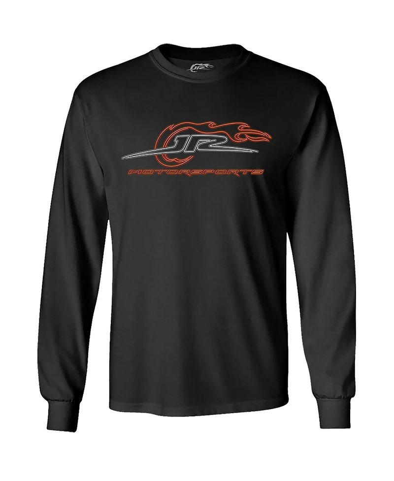 Jr Motorsports Official Team Apparel Men's Black Neon Logo Long Sleeve T-Shirt