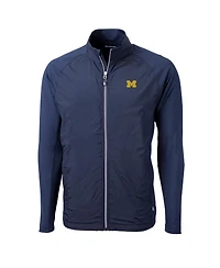 Cutter & Buck Men's Navy Michigan Wolverines Adapt Eco Knit Full-Zip Jacket