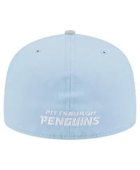 New Era Men's Light Blue/Gray Pittsburgh Penguins Color Pack Two-Tone 59FIFTY Fitted Hat