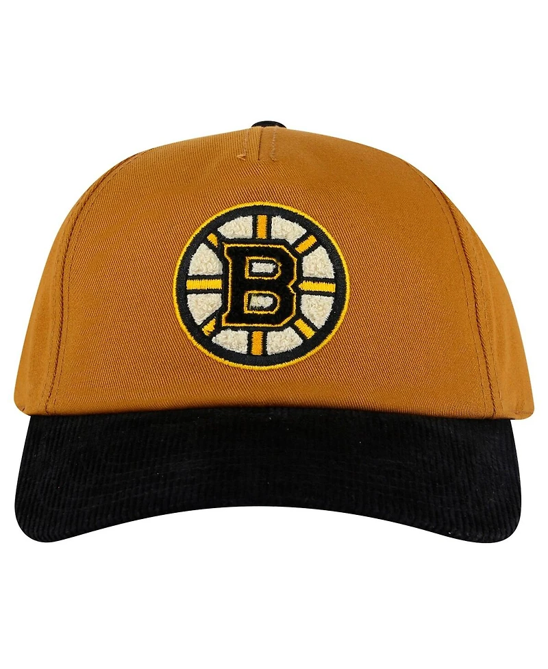 American Needle Men's Tan/Black Boston Bruins Burnett Adjustable Hat