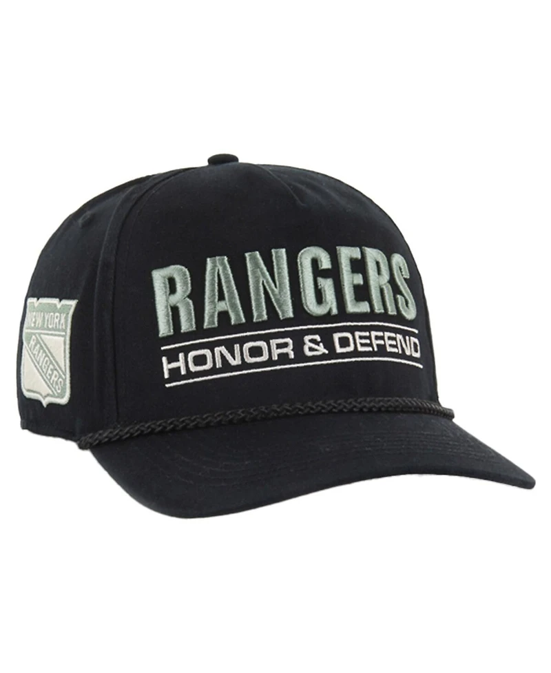 '47 Brand Men's Black New York Rangers Oht Military Appreciation Homeland Honor and Defend Hitch Adjustable Hat
