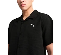 Puma Men's Regular-Fit Button-Down Seersucker Camp Shirt