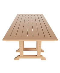 7-Piece Hdpe Rectangular Patio Dining Table Set with Foldable Chairs