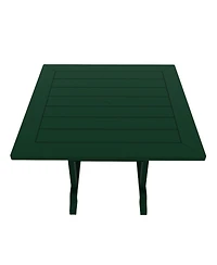 5-Piece Hdpe Square Patio Dining Table Set with Foldable Chairs