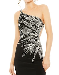 Mac Duggal Women's Embellished One Shoulder Cut Out Gown