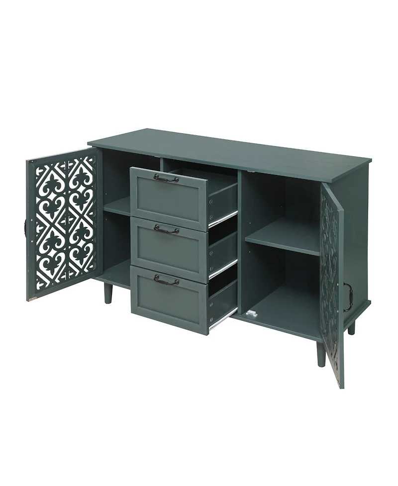 Mondawe 2 Door 3 Drawer Cabinet, American Furniture, Suitable for Bedroom, Living Room, Study