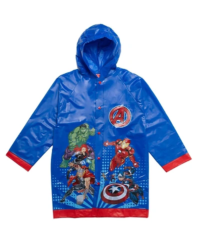 Avengers Boys Marvel Waterproof Hooded Rain Jacket Coat