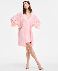 I.n.c. International Concepts Women's Lace-Trim Knit Wrap Robe