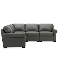 Radley Roll Arm 104" -Pc. Leather Square Corner L Sectional