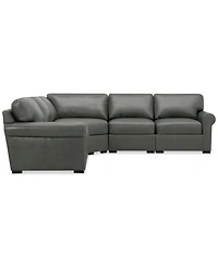 Radley Roll Arm 117" -Pc. Leather Wedge Corner L Sectional