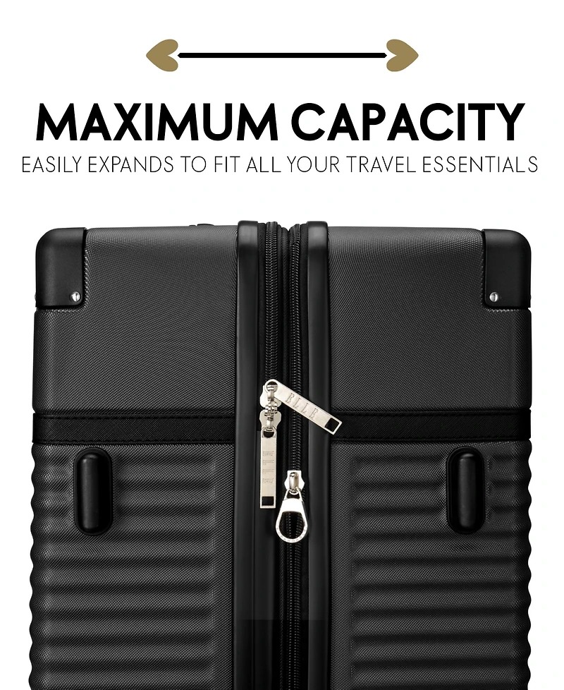 Elle Belleville 3-Piece Expandable Retro Spinner Luggage Set