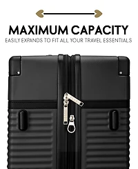 Elle Belleville 3-Piece Expandable Retro Spinner Luggage Set