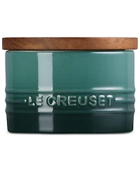 Le Creuset Stoneware Signature Salt Cellar with Wood Lid, 7-Oz.