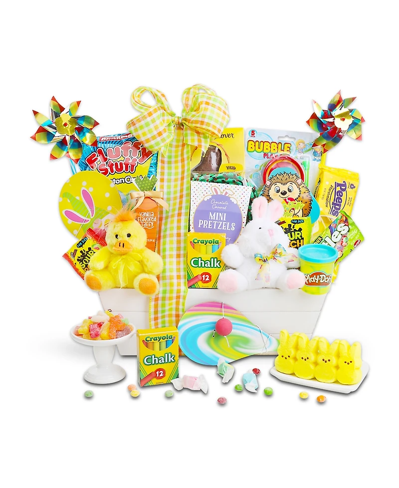 Alder Creek Gift Baskets Bunny and Friends Spring Crate, 18 Pieces