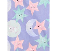 Carter's Toddler Girls Moon & Stars 100% Snug-Fit Cotton Pajamas, 4 Piece Set