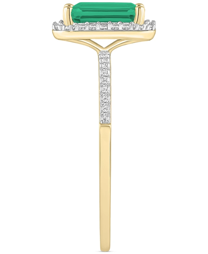 Blue Topaz (2 ct. t.w.) & Lab Created White Sapphire (1/4 Statement Ring 10k Yellow Gold