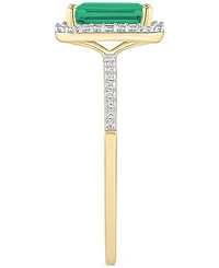 Blue Topaz (2 ct. t.w.) & Lab Created White Sapphire (1/4 Statement Ring 10k Yellow Gold