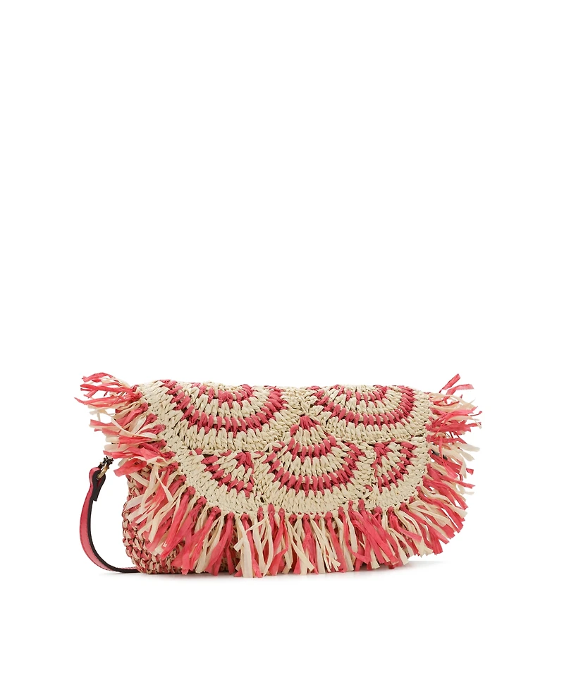 Patricia Nash Loulia Medium Straw Clutch Crossbody Bag