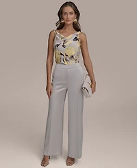 Donna Karan New York Women's Wide-Leg Satin Pants, Regular & Petite