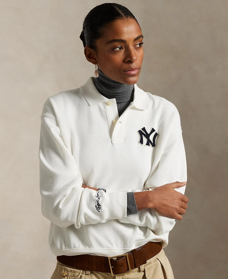 Polo Ralph Lauren Women's Ny Yankees Fleece Long-Sleeve Polo
