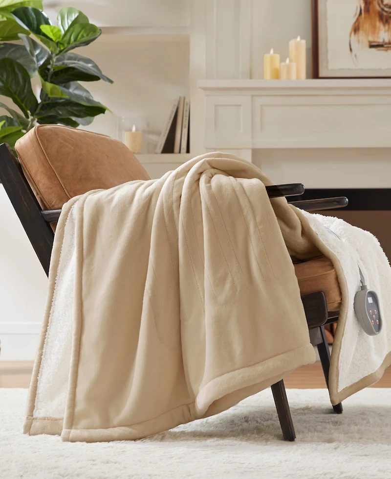 Woolrich Electric Reversible Plush to Berber Blanket, Queen