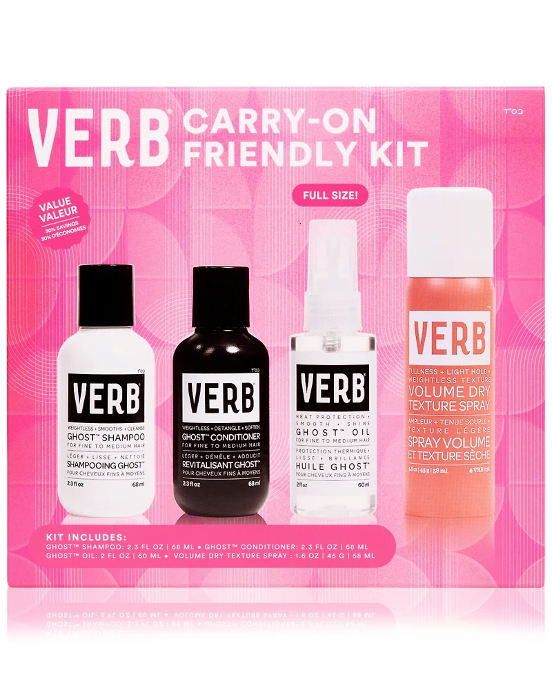 Verb 4-Pc. Carry-On Friendly Hair-Care Set