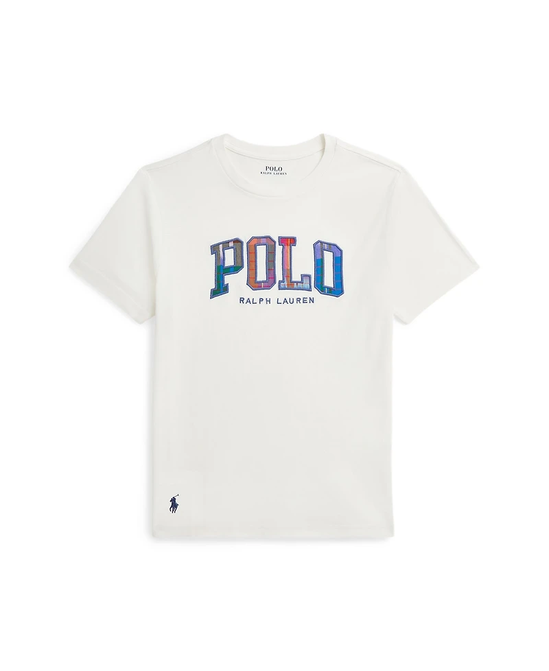 Polo Ralph Lauren Big Boys Madras-Logo Jersey T-Shirt