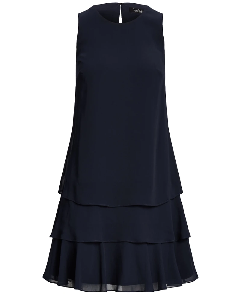 Lauren Ralph Women's Crinkle Georgette Shift Dress