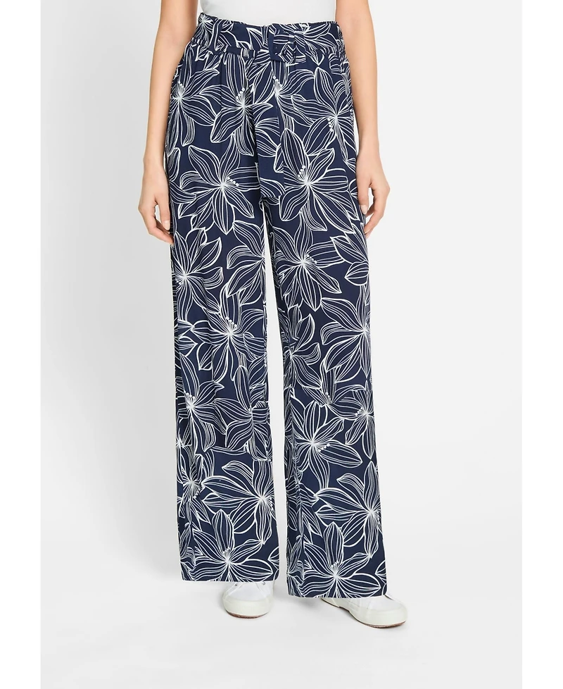 Olsen Women's Anna Fit Wide Leg Floral Trouser