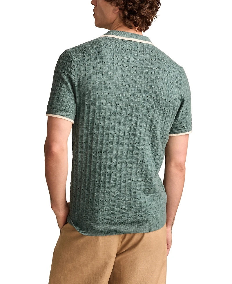 Lucky Brand Men's Short Sleeve Tipped Polo Sweater