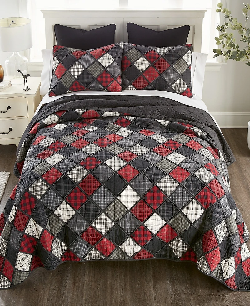 Donna Sharp King 3-Piece Cotton Quilt Set - Augusta Farmhouse Style Bedding