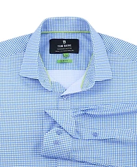 Tom Baine Men's Four Way Stretch Plaid Button Down Dress Shirt