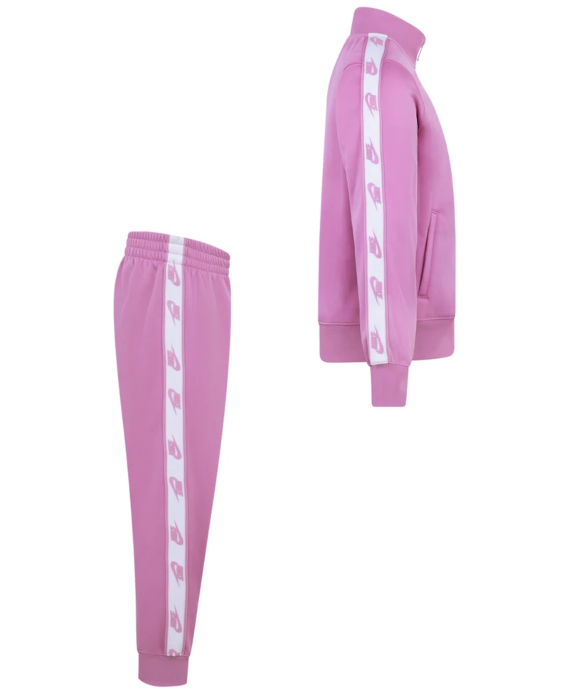 Nike Little Girls Logo-Taping Jacket & Pants, 2 Piece Set