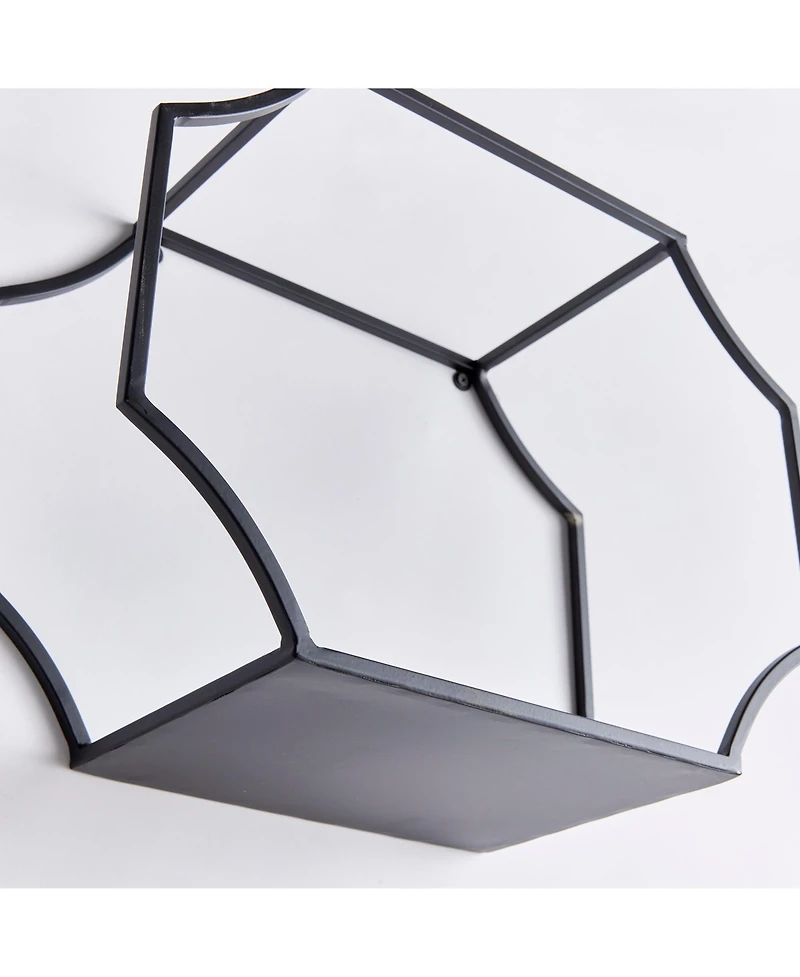19.75"W x 7"D x 15.5"H and 17.75"W x 7"D x 14"H and 15.75"W x 7"D x 11.75"H Hudson Mirrored Wall Shelves Set of 3