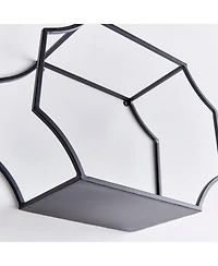 19.75"W x 7"D x 15.5"H and 17.75"W x 7"D x 14"H and 15.75"W x 7"D x 11.75"H Hudson Mirrored Wall Shelves Set of 3