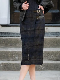 Celtic & Co. Women's Midi Celt Kilt Plaid Skirt
