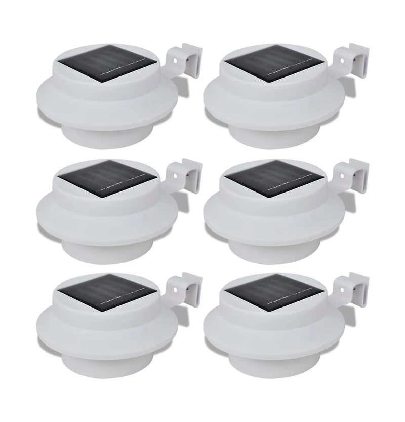 Outdoor Solar Lamp Set 6 pcs Fence Light Gutter Light White