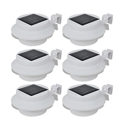 Outdoor Solar Lamp Set 6 pcs Fence Light Gutter Light White
