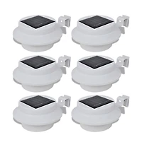 Outdoor Solar Lamp Set 6 pcs Fence Light Gutter Light White